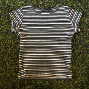 Brandy Melville Grey Striped Top
